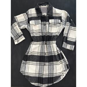 Romantic Hub Plaid Button-Up Shirt Jacket Size XL